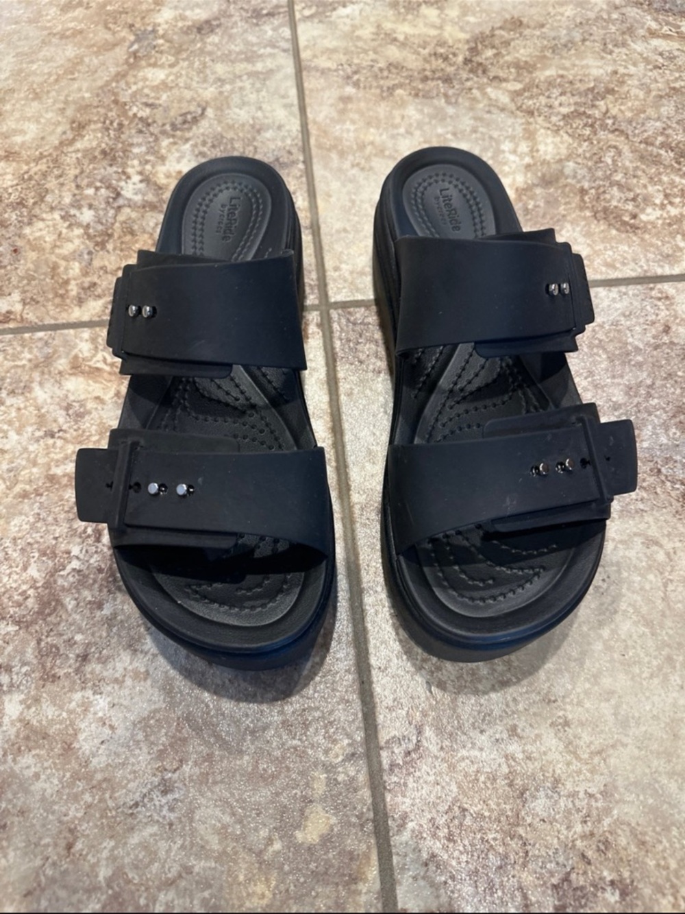 CROCS Women's Brooklyn Buckle Wedges